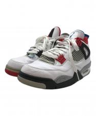 NIKE (ナイキ) Air Jordan 4 Retro SE "White/Military Blue/Fire Red" ホワイト×グレー サイズ:US8