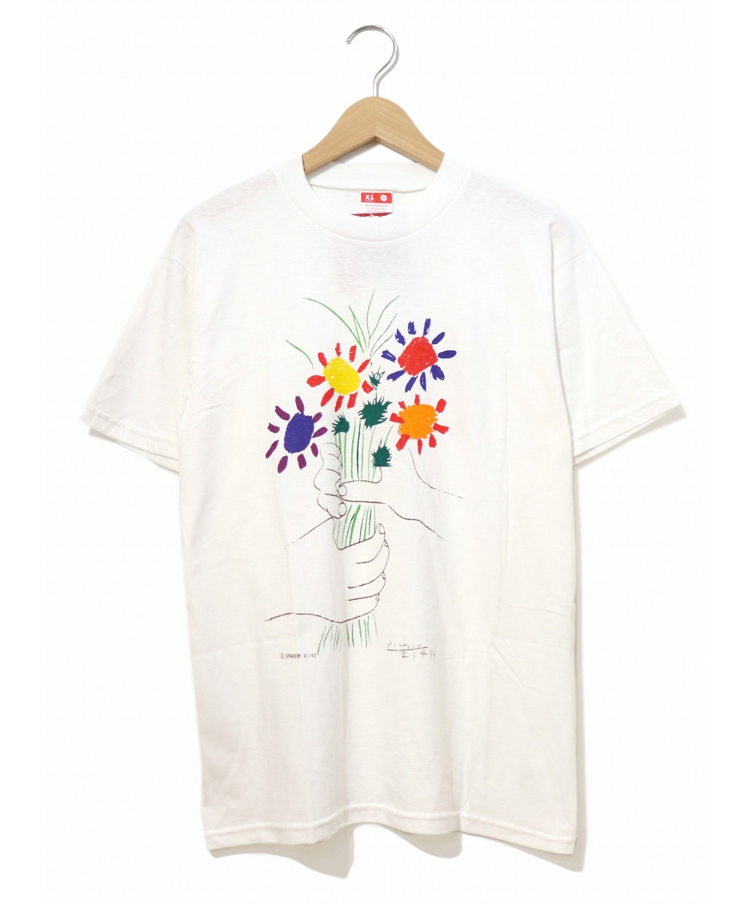 中古 古着通販 Pablo Picasso パブロ ピカソ 古着 アートプリントtシャツ ホワイト サイズ M デッドストック 花束を持つ手 ブランド 古着通販 トレファク公式 Trefac Fashion