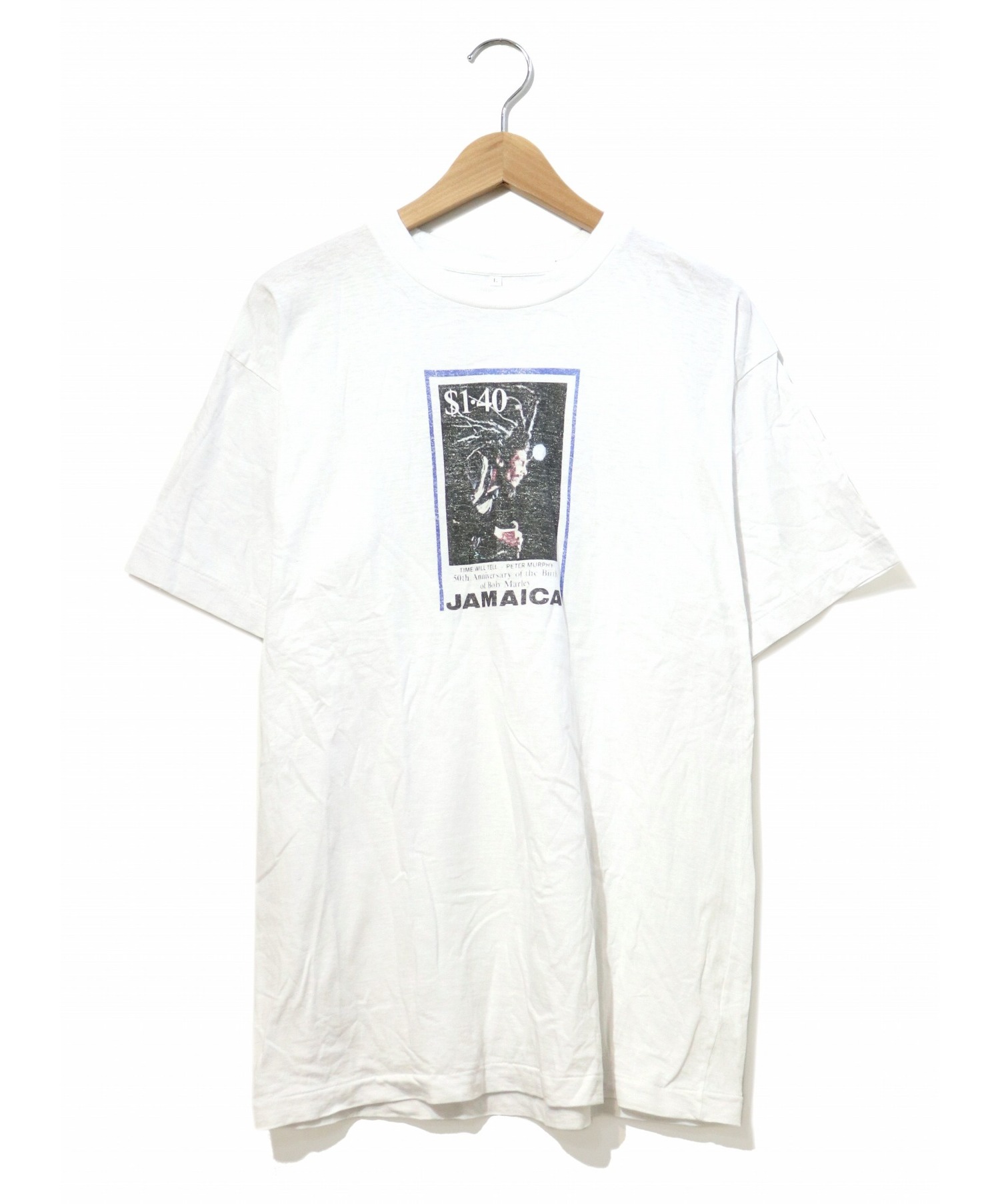 中古 古着通販 Bob Marley ボブマーリー 古着 ボブマーリーtシャツ ホワイト サイズ L シングルステッチ 生誕50th 90 S ブランド 古着通販 トレファク公式 Trefac Fashion