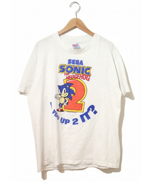 中古 古着通販 Sonic The Hedgehog ソニックザヘッジホッグ 古着 90 Sゲームtシャツ ホワイト サイズ Large Sega 92年コピーライト ブランド 古着通販 トレファク公式 Trefac Fashion