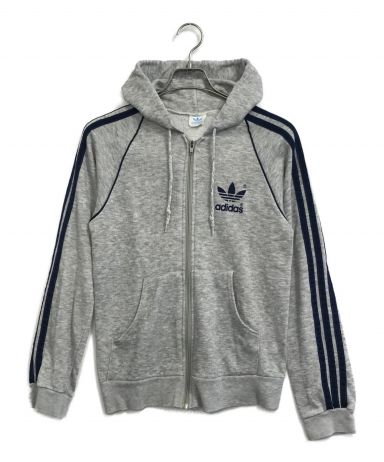 grey adidas sweatshirt with white stripes