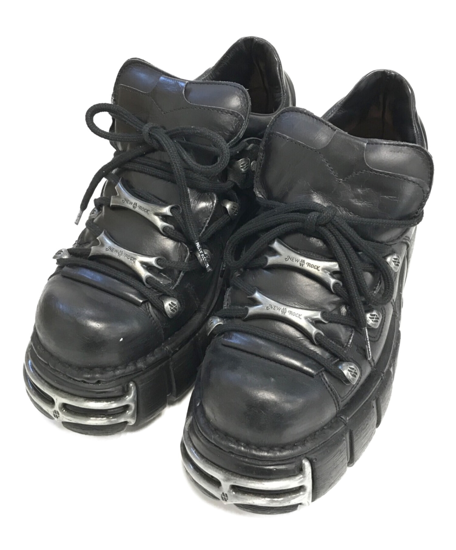 NEW ROCK (ニューロック) Black leather platform shoe ブラック サイズ:41