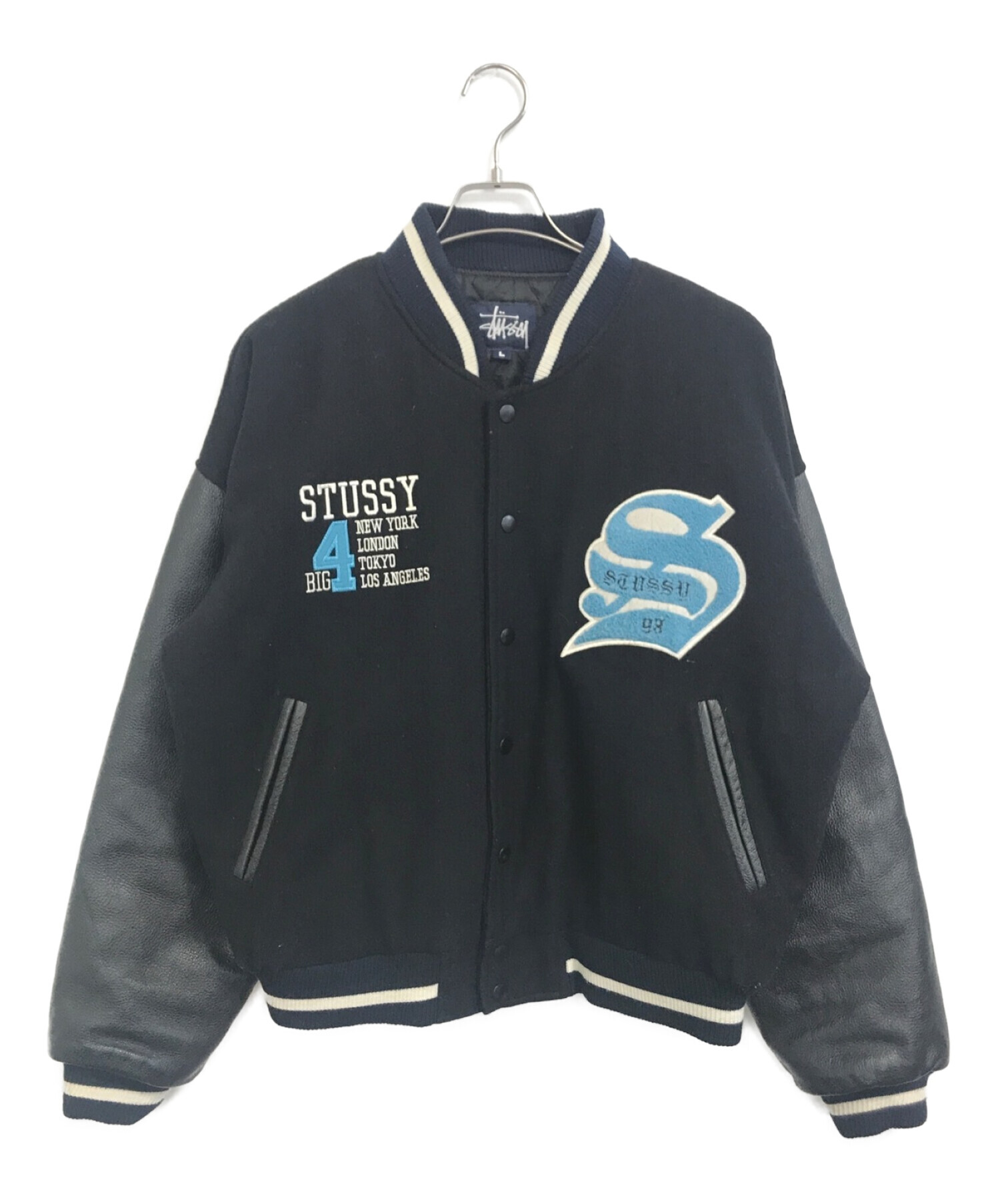 中古・古着通販】stussy (ステューシー) BIG4スタジャン ブラック