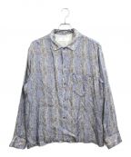 TOGA VIRILISトーガ ビリリース）の古着「プリントキュプラオープンカラーシャツ」｜ブルー