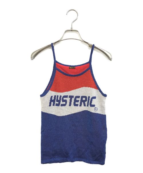 hysteric（ヒステリック）hysteric (ヒステリック) ラメプリントキャミ レッド×ネイビー サイズ:表記なしの古着・服飾アイテム