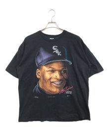 BO JACKSON（ボージャクソン）の古着「[古着]ビッグフェイスプリントTシャツ」｜ブラック