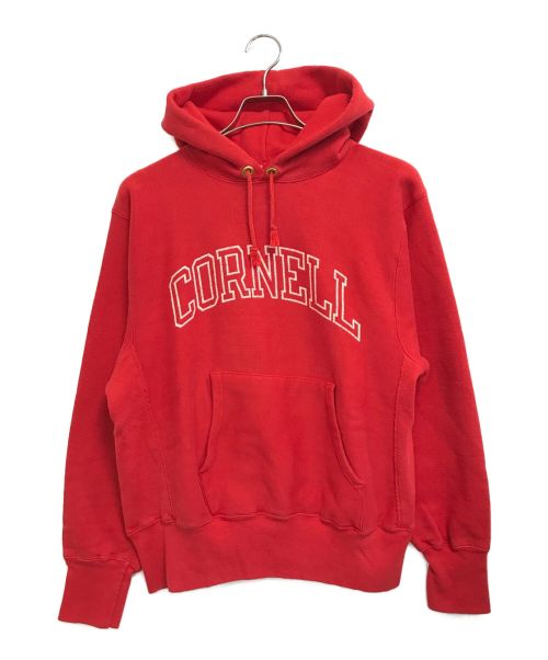 Champion REVERSE WEAVE（チャンピオン リバース ウィーブ）Champion REVERSE WEAVE (チャンピオンリバースウィーブ) [古着]後染めプリントパーカー レッド サイズ:Mの古着・服飾アイテム