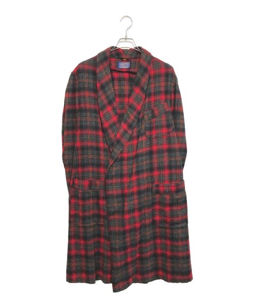 PENDLETON（ペンドルトン）PENDLETON (ペンドルトン) [古着]ウールチェックガウンコート レッド サイズ:Lの古着・服飾アイテム