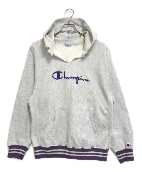 Champion REVERSE WEAVE（チャンピオンリバースウィーブ）Champion REVERSE WEAVE (チャンピオンリバースウィーブ) ロゴ刺繍パーカー グレー サイズ:XLの古着・服飾アイテム