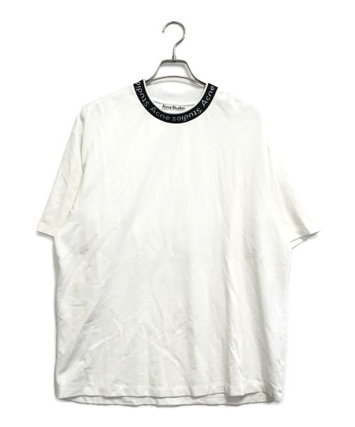 Acne studios（アクネ ストゥディオス）Acne studios (アクネストゥディオス) ロゴリブTシャツ ホワイト サイズ:Lの古着・服飾アイテム