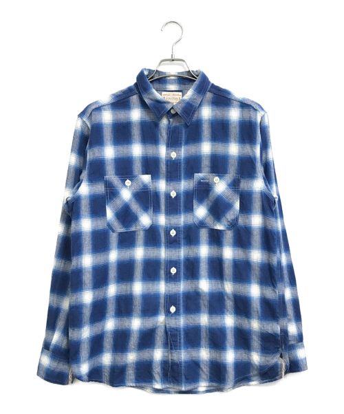 BONCOURA（ボンクラ）BONCOURA (ボンクラ) オンブレチェックシャツ ブルー サイズ:38の古着・服飾アイテム