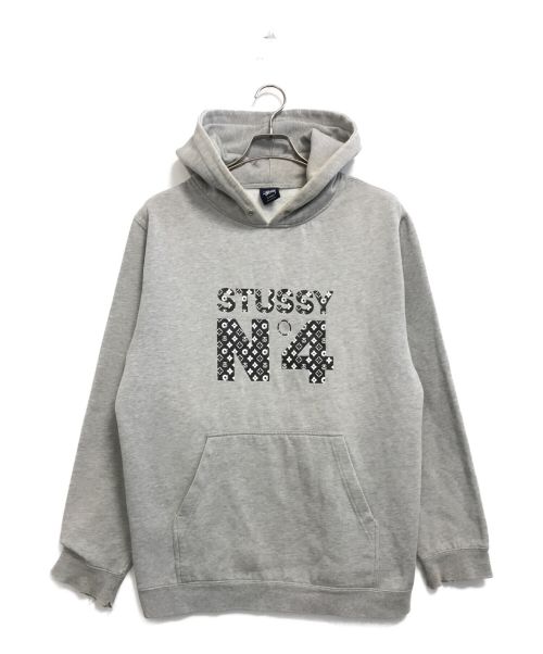 stussy（ステューシー）stussy (ステューシー) モノグラムN4パーカー グレー サイズ:Lの古着・服飾アイテム