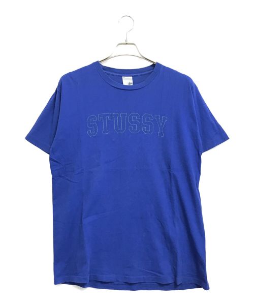 stussy（ステューシー）stussy (ステューシー) ステッチデザイン両面プリントTシャツ ブルー サイズ:Lの古着・服飾アイテム