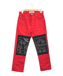 Etudes Studio×Keith Haring（エチュードスタジオ×キースヘリング）の古着「パッチワークパンツ」｜レッド