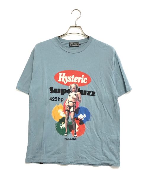 Hysteric Glamour（ヒステリックグラマー）Hysteric Glamour (ヒステリックグラマー) プリントTシャツ ブルー サイズ:Lの古着・服飾アイテム