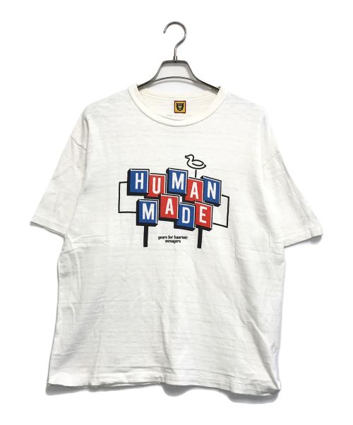 HUMAN MADE（ヒューマンメイド）HUMAN MADE (ヒューマンメイド) 染み込みロゴプリントTシャツ ホワイト サイズ:XXLの古着・服飾アイテム