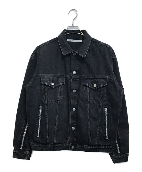 JOHN LAWRENCE SULLIVAN（ジョンローレンスサリバン）JOHN LAWRENCE SULLIVAN (ジョンローレンスサリバン) BLEACHED DENIM ZIPPED JACKET ブラック サイズ:46の古着・服飾アイテム