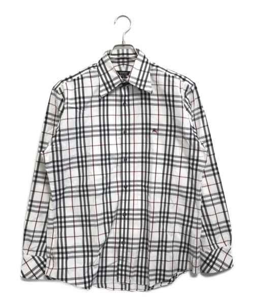 BURBERRY BLACK LABEL（バーバリーブラックレーベル）BURBERRY BLACK LABEL (バーバリーブラックレーベル) ノヴァチェックシャツ ホワイト サイズ:3の古着・服飾アイテム