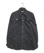 JOHN LAWRENCE SULLIVANジョンローレンスサリバン）の古着「FRONT SIDE BELTED DENIM SHIRT」｜ブラック