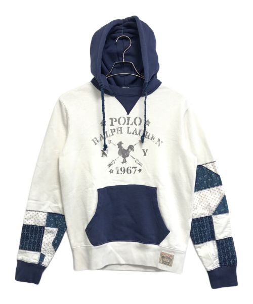 POLO RALPH LAUREN（ポロ・ラルフローレン）POLO RALPH LAUREN (ポロ・ラルフローレン) パッチワーク後付けパーカー ホワイト サイズ:XSの古着・服飾アイテム