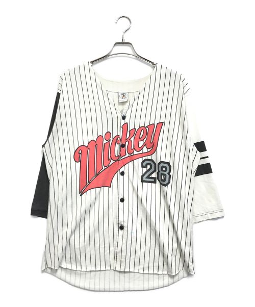 MICKEY&CO（ミッキー アンド コー）MICKEY&CO (ミッキー&コー) ベースボールシャツ ホワイト サイズ:Lの古着・服飾アイテム