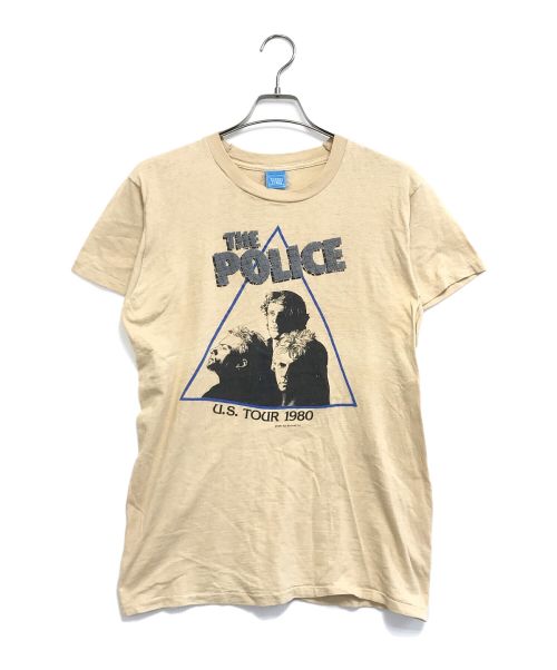 バンドTシャツ（バンドTシャツ）バンドTシャツ (バンドTシャツ) THE POLICE(ポリス)　ツアーTシャツ ベージュ サイズ:Lの古着・服飾アイテム