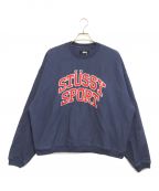 stussyステューシー）の古着「RELAXED OVERSIZED CREW」｜ネイビー