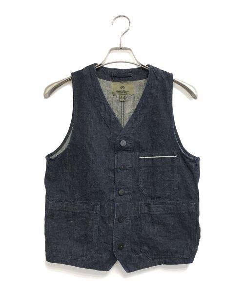 NIGEL CABOURN（ナイジェルケーボン）NIGEL CABOURN (ナイジェルケーボン) WORKER VEST 12oz DENIMベスト インディゴ サイズ:44の古着・服飾アイテム