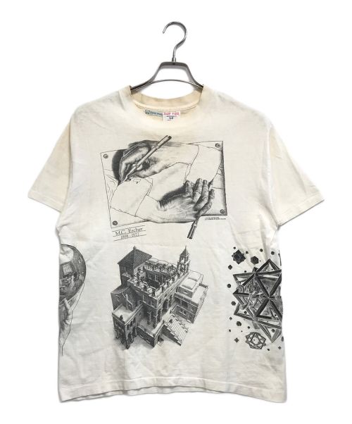 SoF Tee（ソフ ティー）SoF Tee (ソフ ティー) 騙し絵プリントTシャツ ホワイト サイズ:Lの古着・服飾アイテム