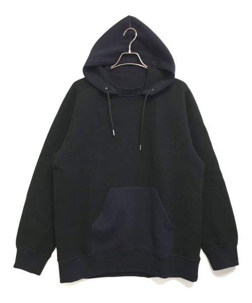 sacai（サカイ）sacai (サカイ) Sponge Sweat Hoodie ブラック×ネイビー サイズ:3の古着・服飾アイテム