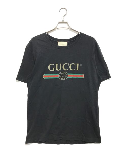 GUCCI（グッチ）GUCCI (グッチ) ウォッシュドオーバーサイズ Tシャツ ブラック サイズ:Ｌの古着・服飾アイテム