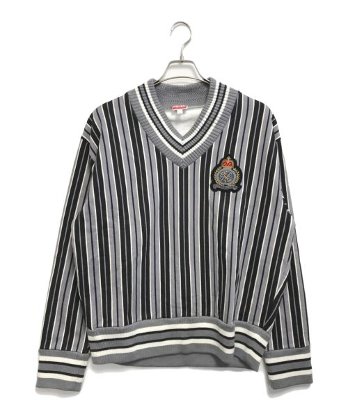 KENZO（ケンゾー）KENZO (ケンゾー) リブ切替Vネックスウェット グレー サイズ:Ｌの古着・服飾アイテム