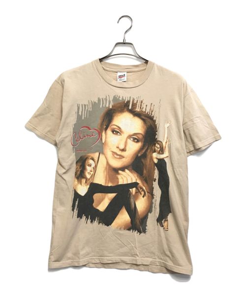 アーティストTシャツ（アーティストTシャツ）アーティストTシャツ (アーティストTシャツ) 90s anvil(アンヴィル) celine dion(セリーヌ・ディオン) アーティストTシャツ ベージュ サイズ:Lの古着・服飾アイテム