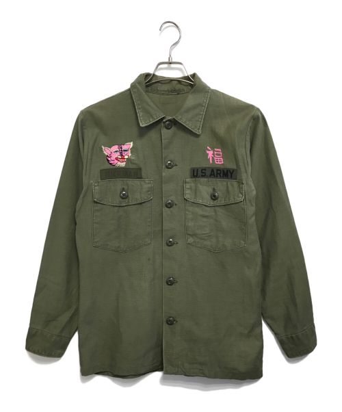 VINTAGE MILITARY（ヴィンテージ ミリタリー）VINTAGE MILITARY (ヴィンテージ ミリタリー) US ARMY ベトジャン刺繍ユーティリティシャツ カーキ サイズ:表記なしの古着・服飾アイテム