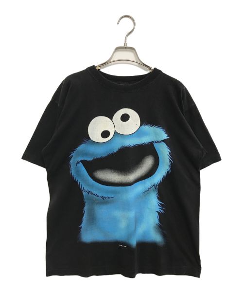 キャラクターTシャツ（キャラクターTシャツ）キャラクターTシャツ (キャラクターTシャツ) 90s SESAME STREET(セサミストリート) キャラクターTシャツ ブラック サイズ:Mの古着・服飾アイテム