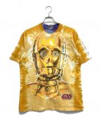 ムービーTシャツムービーTシャツ）の古着「90s LIQUID BLUE STAR WARS(スターウォーズ)  ムービーTシャツ」｜イエロー