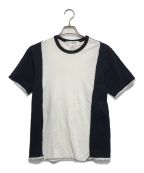 COMME des GARCONS SHIRTコムデギャルソンシャツ）の古着「00’sドッキングTシャツ」｜ホワイト×ネイビー