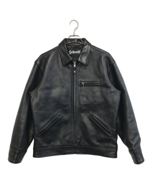 Schott（ショット）Schott (ショット) LEATHER TRACKER JACKET ブラック サイズ:Mの古着・服飾アイテム