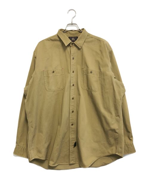 RRL（ダブルアールエル）RRL (ダブルアールエル) HBTワークシャツ ベージュ サイズ:XXLの古着・服飾アイテム