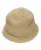 no rollノーロール）の古着「RAFFIA BUCKET HAT」｜ベージュ