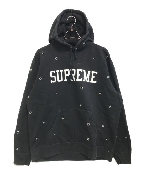 SUPREME（シュプリーム）SUPREME (シュプリーム) Eyelet Hooded Sweatshirt ブラック サイズ:Largeの古着・服飾アイテム