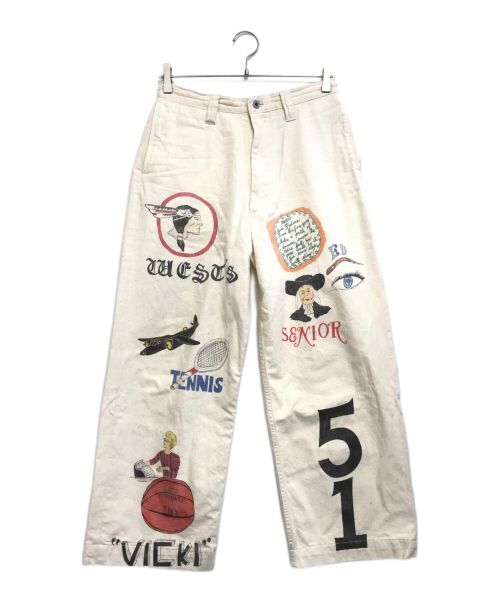 WESTOVERALLS（ウエストオーバーオールズ）WESTOVERALLS (ウエストオーバーオールズ) AYD×WOA MEMORIAL TROUSERS アイボリー サイズ:W30の古着・服飾アイテム