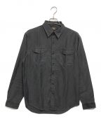 RRLダブルアールエル）の古着「COTTON LINEN SATEEN WORK SHIRT」｜ブラック