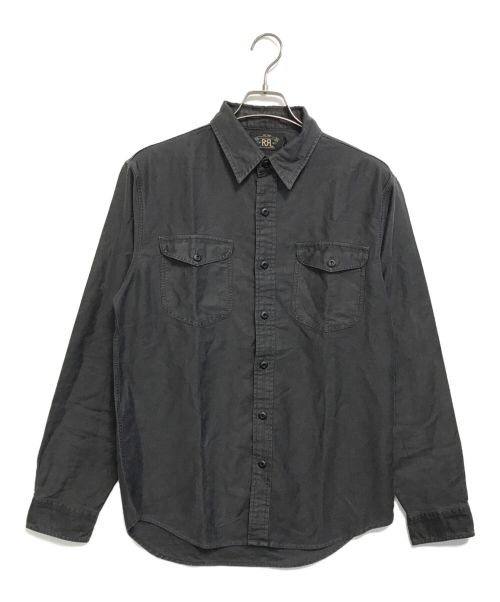 RRL（ダブルアールエル）RRL (ダブルアールエル) COTTON LINEN SATEEN WORK SHIRT ブラック サイズ:175/96A sizeM 未使用品の古着・服飾アイテム