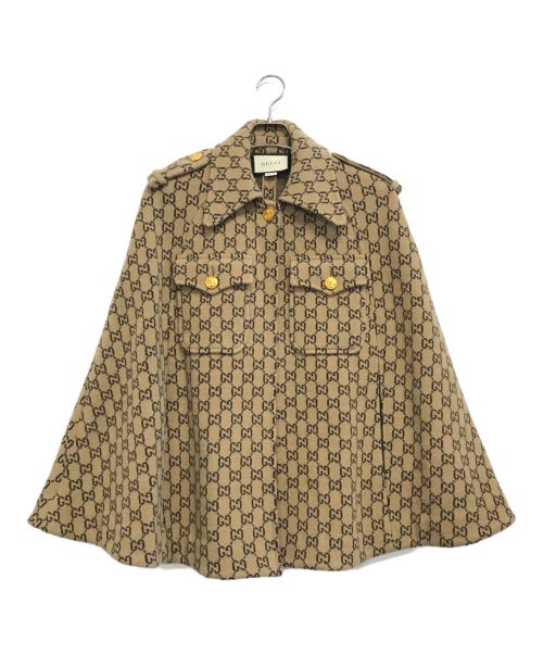 GUCCI（グッチ）GUCCI (グッチ) ＧＧウールケープ ベージュ サイズ:XSの古着・服飾アイテム