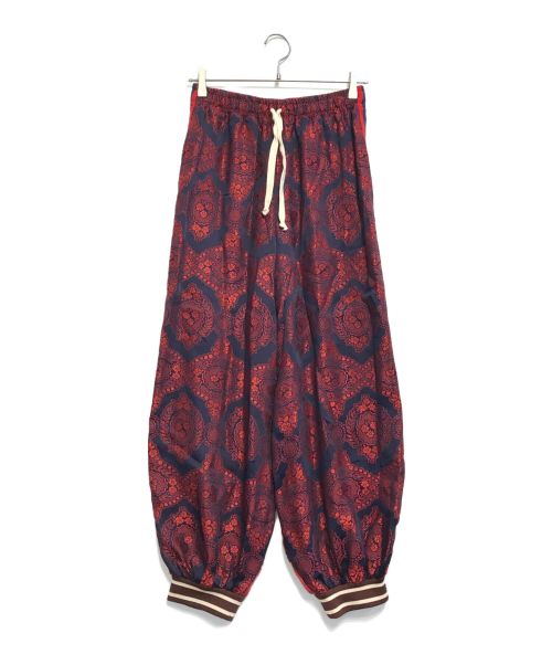 GUCCI（グッチ）GUCCI (グッチ) Jacqaurd Print Silk Joggers レッド サイズ:Ｓの古着・服飾アイテム