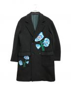 AWAKE NYアウェイク ニューヨーク）の古着「FLORAL OVERSIZED OVERCOAT」｜ブラック