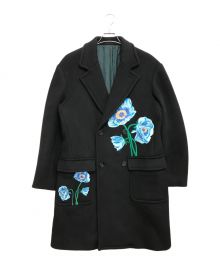 AWAKE NY（アウェイク ニューヨーク）の古着「FLORAL OVERSIZED OVERCOAT」｜ブラック