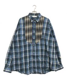 el conductorh（コンダクター）の古着「Combination Check Flannel Shirt」｜ブルー