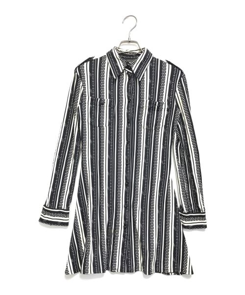 VERSUS（ヴェルサス）VERSUS (ヴェルサス) ロングシャツ ブラック×ホワイト サイズ:26/40の古着・服飾アイテム